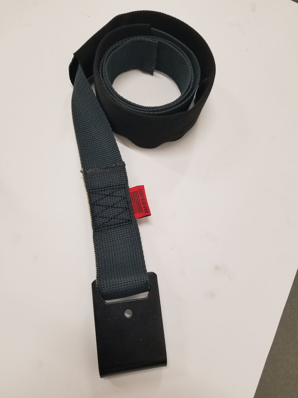 2" x 6 Ft Black Aramid Fiber Web Strap w/ Flat Hook | S206FH-KEV