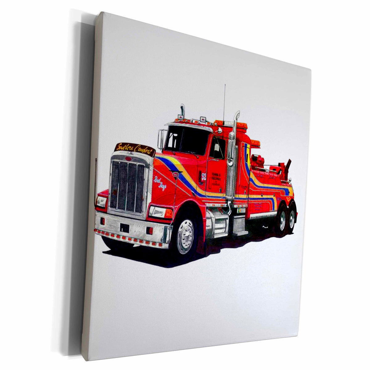 3dRose Trucks - Tow Truck - Museum Grade Canvas Wrap (cw_970)