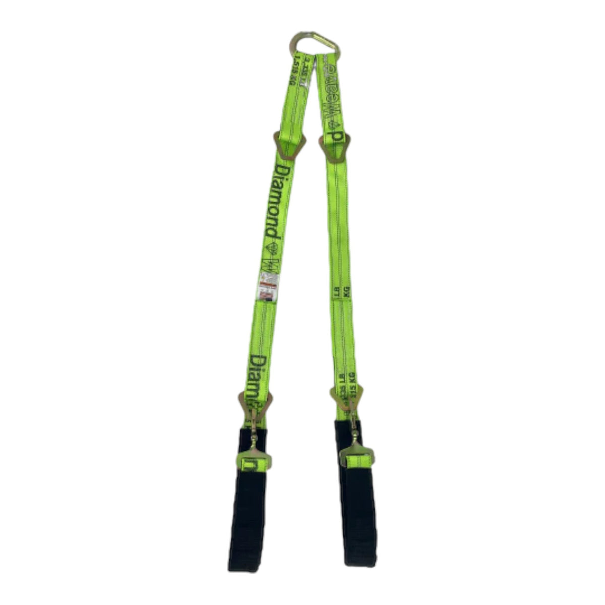 2" x 56" Tow V-Bridle Strap w/ Twisted Snap Hooks & D-Rings | DiamondWeave™