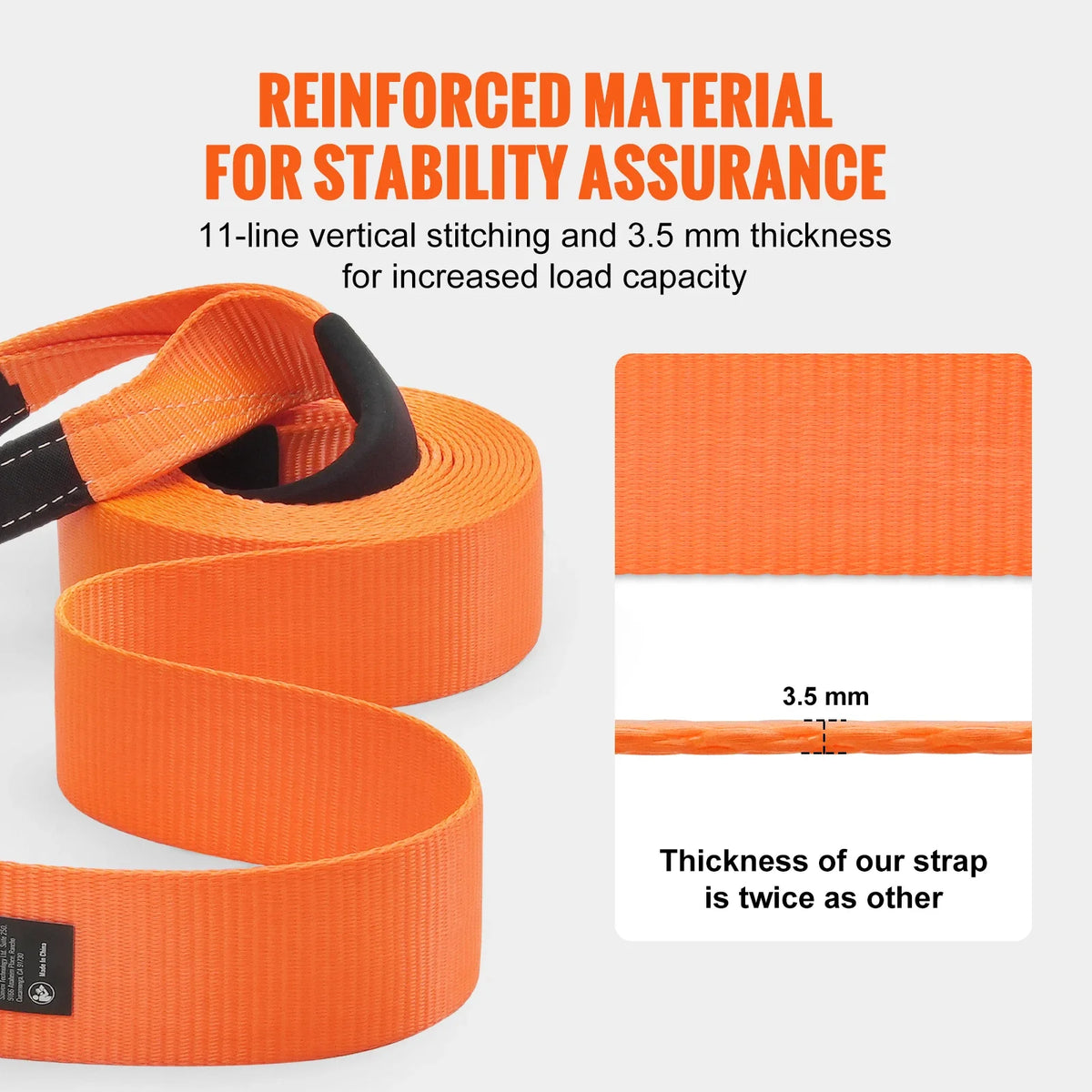 Heavy-Duty Polyester Tow Strap Recovery Kit High-Strength Winch Ropes
