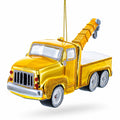 Tow Truck Glass Christmas Ornament